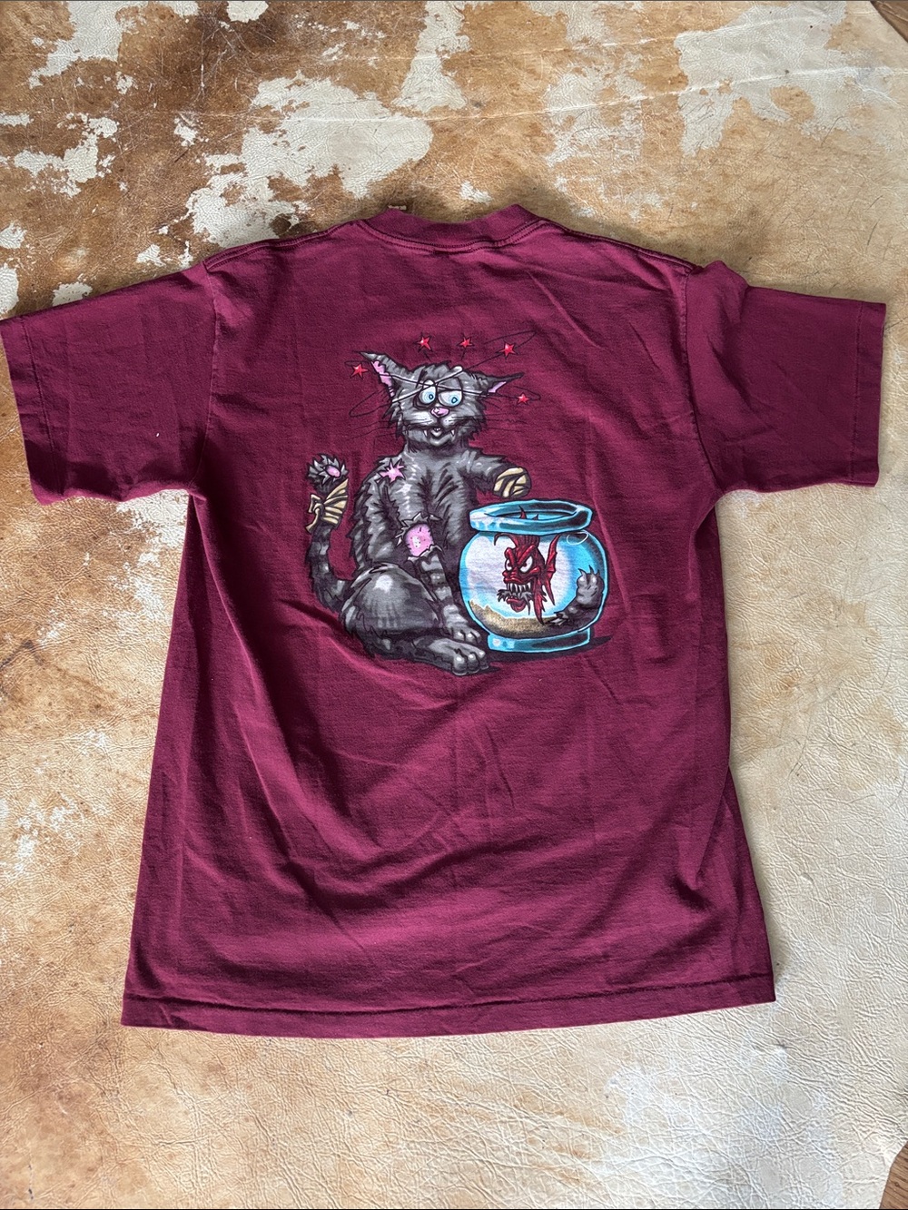 Vintage Pirana-z racing tee with signature piranha graphic on back.